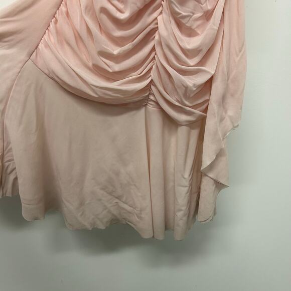 HERE COMES THE SUN Jozelle Ruffle Hem Midi Dress Powder Pink Women’s Sz L - NWT - Picture 12 of 13